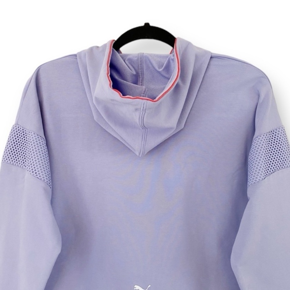 PUMA Lavender Cropped Terry Hoodie - Lightweight Spring Athleisure - Small NWT - Picture 10 of 14